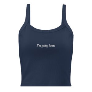 seb 'i'm going home' micro-rib tank top